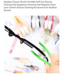 2pc Eyeglass lens Cleaner Brush‎ Portable Soft Sun Glasses Clip Tool Magnetic